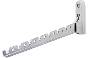 Gedotec Appendiabiti Pieghevole ALISA | Lunghezza 330 mm | Alluminio Argento | Gancio per Parete, Balconi e Armadi | 1 Pezzo