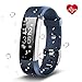 Produktbild Antimi Fitness Armband, Wasserdicht IP67 Fitness Tracker, Pulsuhren, Schrittzähler, Kamerasteuerung, Vibrationsalarm Anruf SMS Whatsapp Beachten Kompatibel mit iPhone Android Handy (Blau)