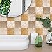Price comparison product image Momola 10 Pieces/ 1 Set 20 x 20cm Self Adhesive Waterproof Quadrate Marble 3D Tile Art Wall Decal Sticker DIY Kitchen Bathroom Floor Home Room Decor Vinyl Wallpaper Modern Style (A)