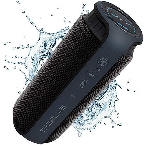 TREBLAB HD55 - Deluxe Bluetooth Speaker Impeccable 360° HD Surround Sound & Best Bass, Great for Office, Travel & Beach Party, Water Resistant IPX4, Loud 24W Stereo, Portable Wireless Blue Tooth + Mic