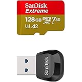 SanDisk Extreme 128 GB microSDXC Memory Card with SanDisk MobileMate USB 3.0 Reader