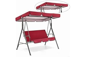 PETSTIBLE 3 er Balancelle de jardin à bascule robuste en métal avec toit supérieur en métal