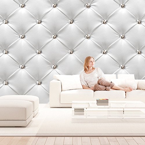 Vlies Fototapete 500x280 cm - Top - Tapete - Wandbilder XXL - Wandbild - Bild - Fototapeten - Tapeten - Wandtapete - Wand - Leder weiß modern f-B-0040-a-a