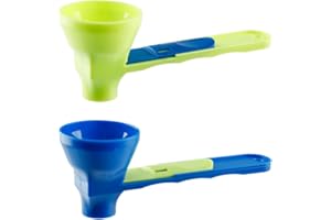 Lotsdonxia 2 Pcs Leak-Proof Protein Powder Scoops – Sliding Funnel Scoop for Accurate Measurement and Mess-Free Dispensing for Gym, Milk Formula, and Kitchen Use
