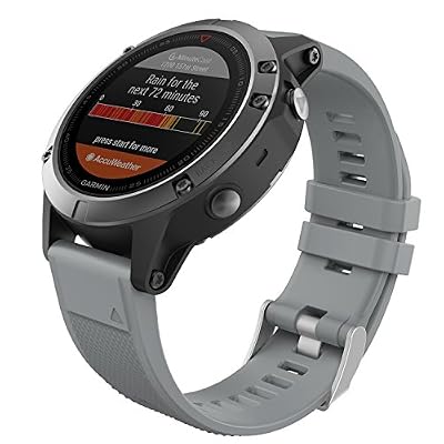 MoKo Bracelet Garmin Fenix 5 Quick Fit 22mm, Bracelet de Remplacement en Silicone Souple pour Garmin Fenix 5 / forerunner 935, Pas compatible avec Fenix 5S 5X, Gris