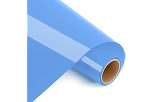 Prime Vinyl Heat Transfer Vinyl 12" x 4ft Iron On Vinyl for T-Shirts, Sky Blue HTV for Silhouette Cameo, Cricut Maker, Heat Press Vinyl for Clothes, Hats, Pants, Other Fabrics