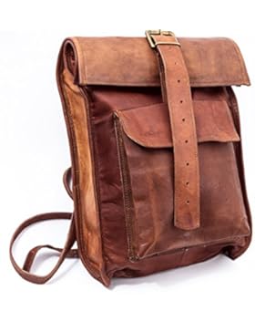 Retro Echt Leder Roll-In Rucksack | CeCee Bags Damen - Lederwaren für Frauen | Stylischer Vintage Wanderrucksack...