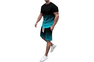ZYPAINIY Survêtement Short à Manches Courtes Hommes Ensemble Short Tee Shirt Ensemble Ete Couleur Unie 2 Pièces à T-Shirt Manches Courtes + Sportswear Tracksuit Casual Survêtement pour Hommes