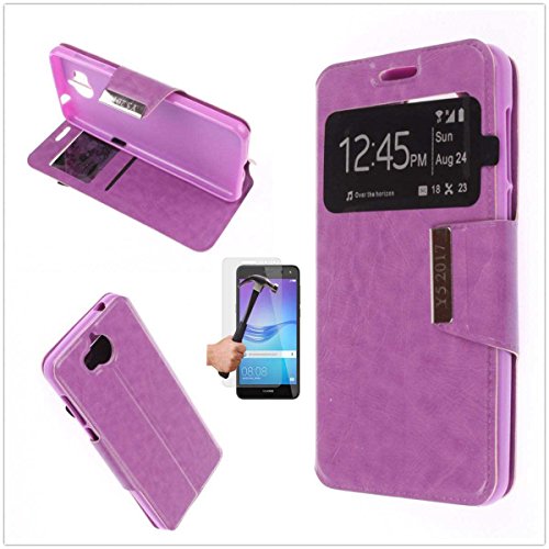 Funda Libro Ventana Huawei Y6 2017   Y5 2017  5 pulgadas  MORADA   PROTECTOR DE CRISTAL TEMPLADO reviews Funda Libro Ventana Huawei Y6 2017   Y5 2017  5 pulgadas  MORADA   PROTECTOR DE CRISTAL TEMPLADO
