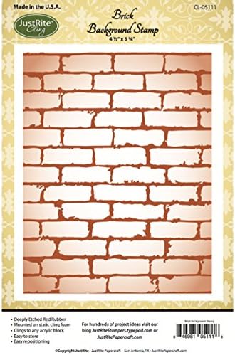JustRite Papercraft Background Cling Stamps 4.5'X5.75'-Brick
