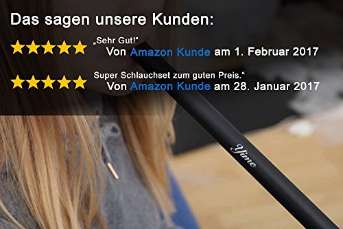 YIME Shisha Schlauch Silikon set incl. Mundstücke I Komplettset I Matt-Schwarz - 4