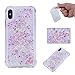 Produktbild iPhone X Handy Hülle Stoßfest Glitzer Flüssig, Docrax Handyhülle Silikon Stoßfest Kratzfest Schutzhülle Bumper Case für Apple iPhone X - DOYBO42712 Rosa Rot