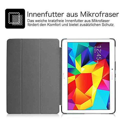 Fintie Samsung Galaxy Tab S 10.5 Hülle Case – Ultra Schlank superleicht Ständer Smart Shell Cover Schutzhülle Etui Tasche mit Auto Schlaf / Wach Funktion für Samsung Galaxy Tab S 10.5 T800 T805 (10,5 Zoll) Tablet-PC, Schwarz - 6