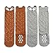 Shorven Baby Kids Cotton Socks Knee High Long Socks 2 Packs Grey&Brown Fox (2 pairs) M (3-4 Years)