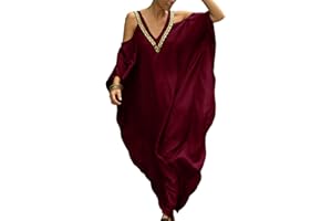 Bsubseach Abito Lungo Caftano Turco con Spalle Scoperte