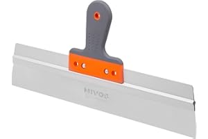 Mivos Szpachla fasadowa ze stali nierdzewnej 450 x 60 mm - Szpachelka elewacyjna do dużych powierzchni - Nóż do gładzi 450 mm z z miękkim uchwytem - Szpachelka do wygładzania wyprodukowana w UE