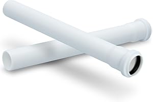 INSTALGURU HT Rohr Abwasserrohr mit Muffe Ø 40 mm x 500 mm Länge Weiß | PVC Kanalrohr Abflussrohr mit Gummidichtung | Kanalrohrsystem Heißwasser Chemische Beständigkeit | Abwasser Installation