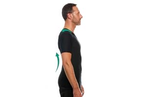 Anodyne® Posture Shirt - Hommes | Correcteur De Posture Du Dos & Épaules | Posture Corrector Tee Shirt | Réduit la douleur et la tension | Testé et approuvé médicalement | XS - Noir
