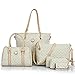 Produktbild JUSTSELL  Damen 6-Teiliges Set Große Kapazität Vintage Mary Jane Tasche Große Tasche + Handtasche + Umhängetasche + Umhängetasche + Geldbörse + Schlüsseltasche Reise Verschieben