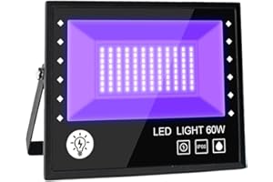BOSITE Lumière Noire LED 60W,Imperméable IP66 Projecteur Lumière UV Extérieur,Lampe LED Violet,Eclairage à Effet pour Fête,Disco DJ,Soirée,Peinture Fluo,Affiche Fluorescente,Néon,Bar