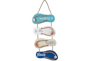 SDFAA Zapatillas de Madera Decoración, Decoración de Pared con Chanclas, Decoración Náutica para la Pared, Adorno de Pared con Diseño de Playa Náutica de Madera, para Sala de Estar, Dormitorio, Restaurante