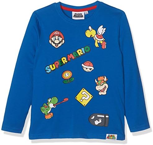 SUPER MARIO BROS Boy's 161543 T-Shirt, Bleu (Bleu), 6 Years