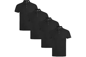 True Face 4 Pack Mens Tshirts Polos Pique Tipping Pocket Collar Buttoned Regular Fit Top