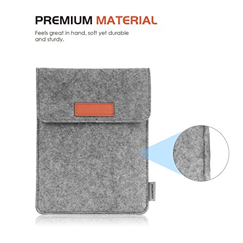 MoKo Kindle Paperwhite / Kindle Oasis / Kindle Voyage Felt Sleeve Hülle – Tragbare Filz Schutzhülle Tasche für Amazon Kindle Paperwhite / Voyage / Kindle Oasis / Kindle 7. / HD 6 6 Zoll, Hellgrau - 2