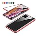 Produktbild HiChilli Transparent Hülle Kompatibel mit iPhone 11 Pro Max Einteiliges Magnetischer Adsorptionskasten Vollbildabdeckung Gehärtetes Glas Zurück mit eingebautem Magnetklappdeckel Case, 6.5Zoll, Rot
