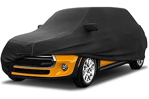TECTICO Funda Coche Mini Pequeño Elástica Transpirable Stretch Suave Polvo Proteccion Universal Cubierta Coche para Interior Garaje, Negro