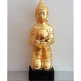 Vergoldete Buddha-Figur mit Teelichthalter