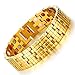 Produktbild SJSS-Bracelet Gold-Gold-Titan-Stahl-Armband, Breite Version Quadratgitter Dominierenden Edelstahl-Vier-In-One-Schmuck