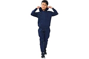 TurnHint® Back to School Kids Boys Girls 2-Pcs Tracksuit Set, Children Pe School Zipper Hoodie Top Bottom Jogging Suit Age 5-13 Years