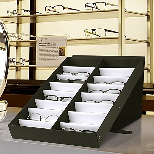 Amzdeal Brillenständer Brillen Display Brillenhalter für 16 Brillen Schwarz - 8