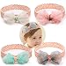 Produktbild Tukistore 4 Stück Baby Mädchen Super Stretchy Stirnband Spitze Blume Baby Haarband Neugeborenen Bowknot Haar zubehör
