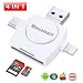 Produktbild Micro-SD-Kartenleser in, marceloant TF Speicherkarte Kamera Reader-Adapter für iPhone/iPad/Android/Mac/PC/MacBook Pro. mit Lightning/Micro USB/Typ C/USB 3.0 Stecker Weiß
