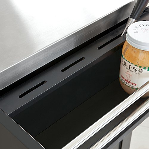 SoBuy® FKW33-SCH Neu Luxus-Küchenwagen mit Edelstahlplatte,Servierwagen, Rollwagen, mit Ablage für Mülleimer, Abfalleimer, schwarz,FKW33-SCH - 7