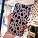 Price comparison product image GUYISJK Iphone Phone Case Mobile Phone Case Tide Brand Color Matching Leopard Glass Case Net Red With All-Inclusive Anti-Fall Personality Protection Cover, I7P/I8Plus Brown Bottom Black Leopard Glas