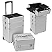 All in 1 Pro Large Aluminium Hairdressing Makeup Vanity Toiletry Storage Nail Case Box Beauty Cosmetics Trolley 4 in 1 (Silver)