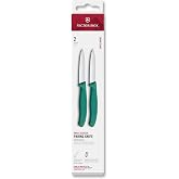 Victorinox Swiss Classic Set of 2 Peeler Knives, 8 cm, Green | Ideal for fruits and vegetables, stainless steel blades with s