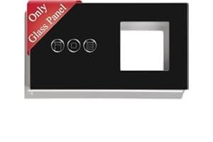 BSEED Panel de marco de vidrio con marco para WiFi Interruptor Persiana y enchufe,cristal panel de vidrio para WiFi Interruptor Persiana y toma de Negro 157 mm