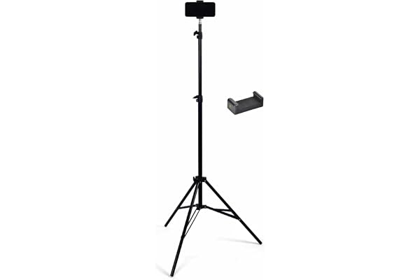Amazon Basics 7 Feet Tripod Stand with Mobile Phone Holder, Suitable for Mobiles, Lights, Reflectors and Cameras