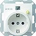 Produktbild Gira 047703 FI Schutz Steckdose 30 mA Kinderschütz System 55, reinweiß