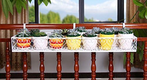 HJHY® European Style Iron Multilayer Chlorophytum Green Carrot Meat Balcony Railings Hanging Pots Planes Indoor Living Room Wall Hanging Flower Shelf Corrosion-resistant, durable ( Color : #1 , Size : M )