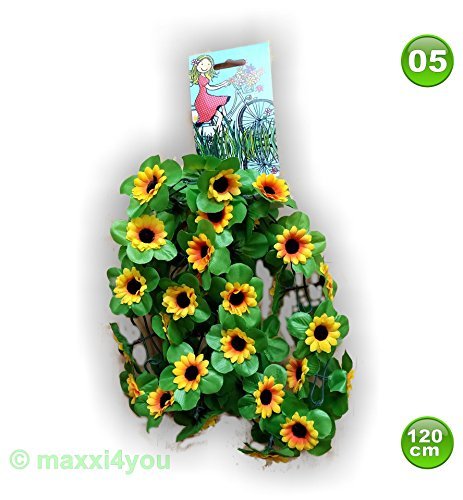 Preisvergleich Produktbild W01171005 Fahrradgirlande Blumengirlande Sonnenblume gelb 120 cm