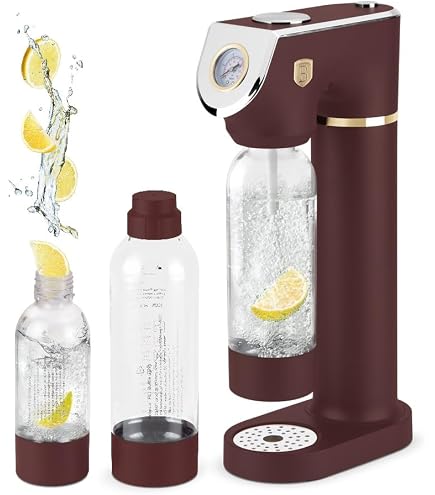 BERLINGER HAUS Sodabar – Soda Maker Mit 2 Flaschen (Black Rose), Umweltfreundlich & Einfach