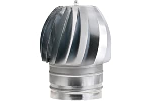 Galyon - Sombrero extactor de humo para chimeneas - Extractor humos chimenea - Deflector Eólico - Acero Galvanizado - Ideal para chimeneas, barbacoas y estufas (200 mm)