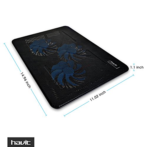 HAVIT Laptop K  hler Cooling Pad Lap  K  hlmatte f  r 15 6-17 Zoll Notebook  Laptop  3 Ventilatoren   F2056 