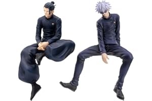 Puruuige 2PCS Anime Figure Gojo Satoru/Geto Suguru Figure Modello Seduto Posa Personaggio Statua 14 cm PVC Desktop Decorazione Regali