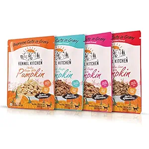 Kennel Kitchen Wet Dog Food for Adult and Puppy, Supreme Cuts in Gravy with Pumpkin, Variety Pack, Chicken, Chicken Liver, Lamb and Fish Recipe, 100g (Pack of 12)